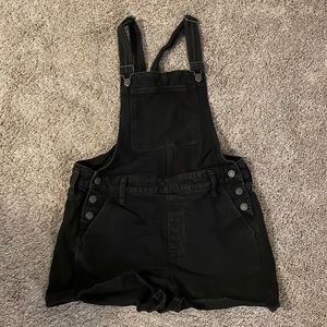 Madewell black denim overall shorts